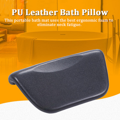 Newly Μαξιλάρι μπάνιου σπα Αδιάβροχο μαξιλάρι μπανιέρας PU με αντιολισθητική βεντούζα για χαλαρωτικό λαιμό κεφαλής