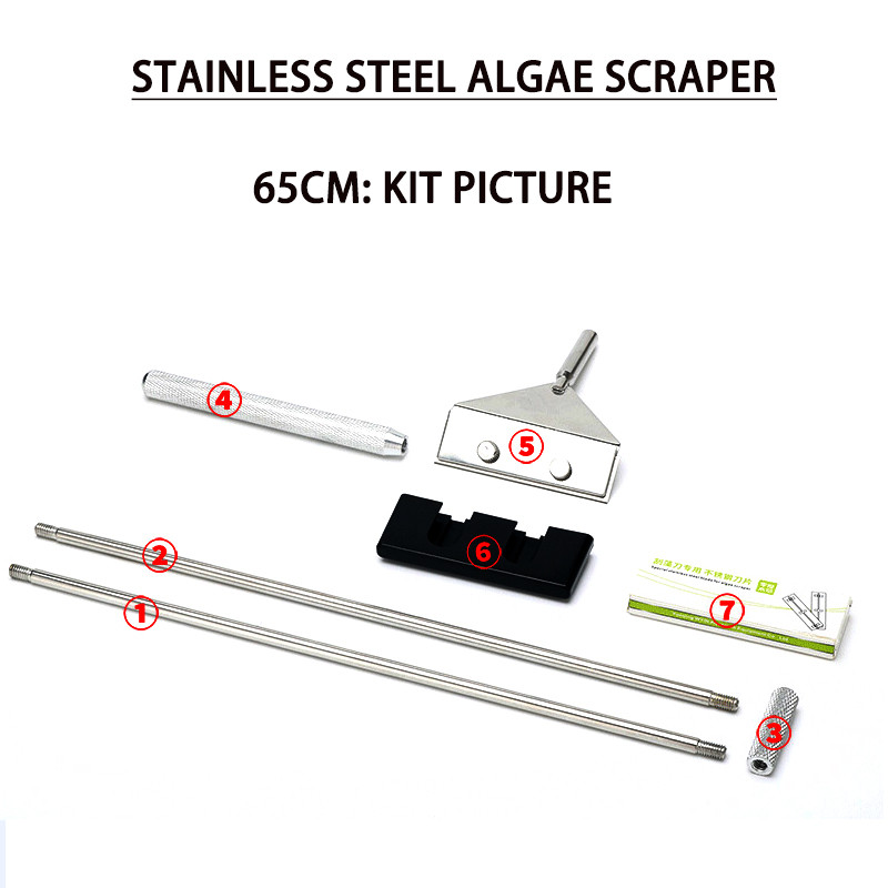 Oštrica strugača za akvarijske ribe od nehrđajućeg čelika Vodena voda Živa biljka Čišćenje trave Set višenamjenskih alata