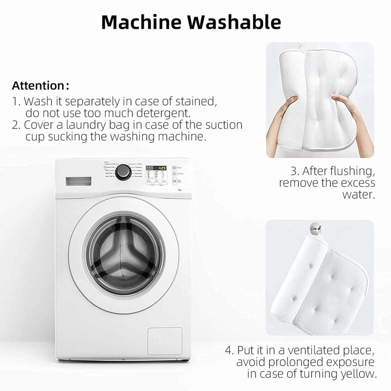 Jastuk za kućnu spa kadu, 6 vakuumskih čašica koje se mogu prati u perilici, mekani ergonomski tuš za kupanje 4D mrežasti jastuci za kućnu kadu