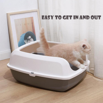 Hoopet Cats Litter Box Cat Toilet Litter Cat Anti Splash For Pet Cat Tray with Scoop Clean Toilette Home Plastic Sandbox Cat
