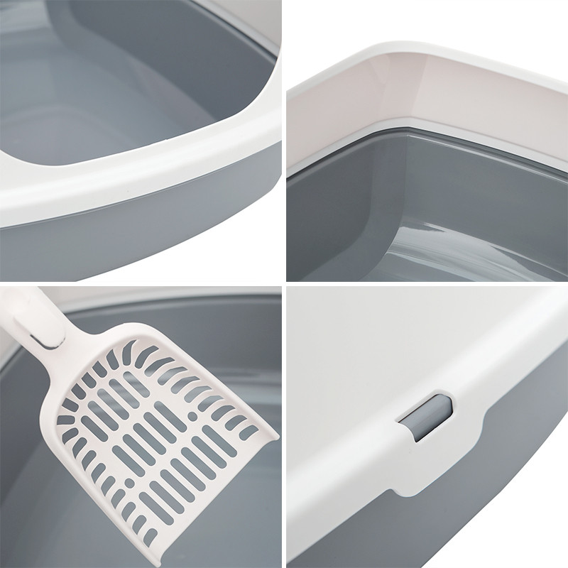 Kutija s pijeskom Hoopet Cats Toalet za mačke pijesak za mačke Anti-Splash za kućne ljubimce Ladica za mačke s lopaticom Clean Toilette Kućni plastični pješčanik Mačka