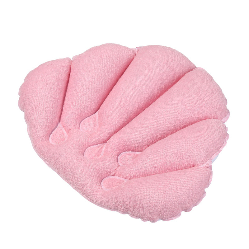 3 stiliaus pripučiamas kriauklės formos namų SPA vonios pagalvė pagalvė Vonios pagalvėlė Kaklo vonios pagalvėlės atrama su siurbimo taurelėmis