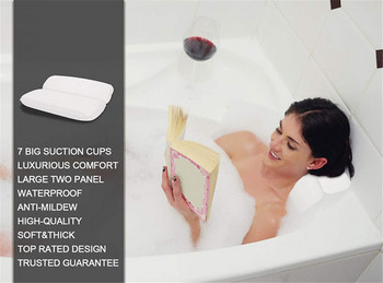 Възглавница за баня, вендуза, неплъзгаща се PU водоустойчива гъба възглавница за баня, възглавница за вана, възглавница за вана