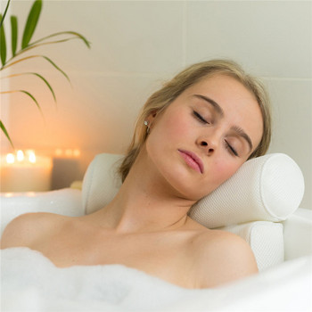 Μαξιλάρι μπάνιου Τρισδιάστατο υφασμάτινο πλέγμα γρήγορο στέγνωμα αντιολισθητικό μαξιλάρι μπάνιου Στήριγμα λαιμού και πλάτης μπανιέρας