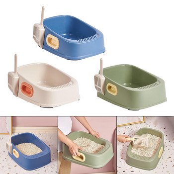 Κουτί απορριμμάτων γάτας Δίσκος απορριμάτων Εύκολα καθαρισμός της λεκάνης απορριμμάτων Αντικολλητικός με κουτάλι απορριμμάτων βαθύ κουτί τουαλέτας Cat Sand Toilet