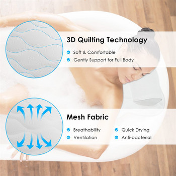 Ολόσωμο μαξιλάρι μπανιέρας μπανιέρας Μαξιλάρι μπάνιου Εξαιρετικά μεγάλο αντιολισθητικό στρώμα μπανιέρας σπα Μαξιλαράκι στρώματος μπανιέρας εξαιρετικά παχύ αναπνεύσιμο 3D πλέγμα