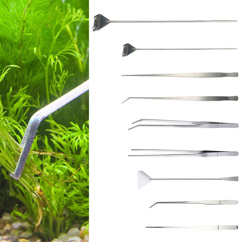 Akvārija tvertne Aquascaping Tools Akvārija šķērveida pincetes rīks Nerūsējošā tērauda ūdensaugi Instrumenti akvārija uzturēšanai