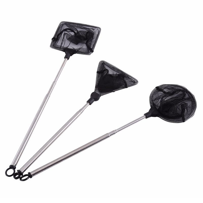 Nerūsējošā tērauda stieņa zvejas tīkla kabata regulējama garneļu ķeršanas zivju tvertnes tīrīšanas tīkls zvejas tīkls akvārijs, izvelkams