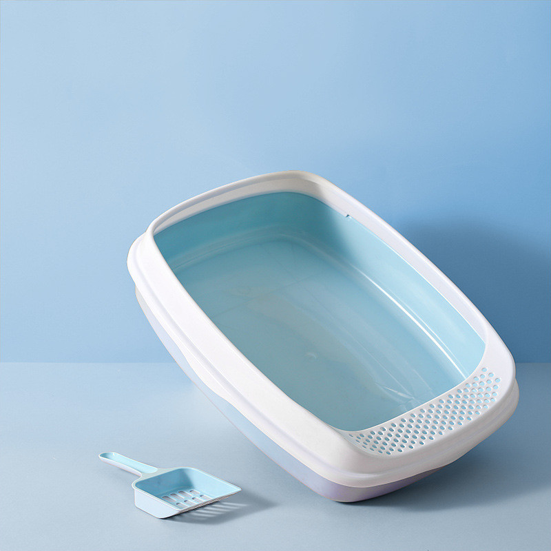 PP poluzatvorena kutija za pijesak, noćna posuda za mačke, kutija za pijesak, kutija za mačke, kutija za pijesak, kavez, kutija za pse s lopaticom, pijesak za mačke koji se lako čisti