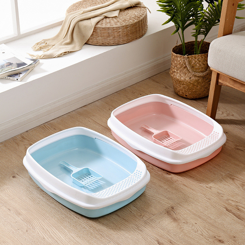 PP poluzatvorena kutija za pijesak, noćna posuda za mačke, kutija za pijesak, kutija za mačke, kutija za pijesak, kavez, kutija za pse s lopaticom, pijesak za mačke koji se lako čisti