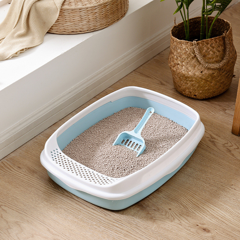 PP poluzatvorena kutija za pijesak, noćna posuda za mačke, kutija za pijesak, kutija za mačke, kutija za pijesak, kavez, kutija za pse s lopaticom, pijesak za mačke koji se lako čisti