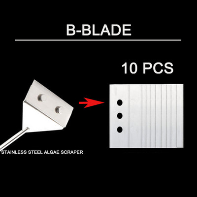 ZRDR 10 gab akvārija tīrīšanas instrumenta asmens, zivju tvertņu aļģu noņemšanas skrāpju piederumi, 25cm metāla klaņi