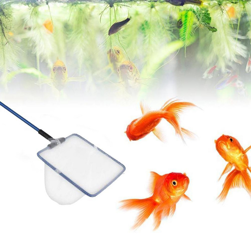 Akvarij s metalnim okvirom Zlatna ribica Mreža za slijetanje riba 8,5x6/10x8,5/13,3x10,8/15,3x12cm Fish Tank Plutajući alat za čišćenje s dugom ručkom Vruće