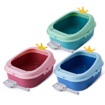 Котешка тоалетна за домашни любимци Пластмасова почистваща кутия за домашни любимци за кучета Леки домашни любимци Устойчива на разбиване, устойчива на напукване и нечуплива кутия за котешка тоалетна