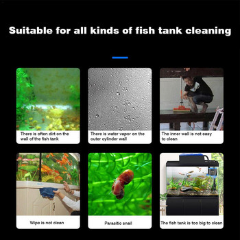 Магнитна четка за стъкло за аквариум Плаваща стъргалка за водорасли Curve Cleaner за стъкло Мини скрубер Инструмент Fish Tank Магнит за почистване на стъкло #WO