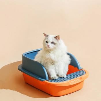 Γάτα Litter Box Heighten Semi-open Toilets For Pet Clean Sandbox With Free Shovel Cat Breathable Cat\'s House Cat Προμηθευτές