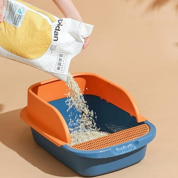 Γάτα Litter Box Heighten Semi-open Toilets For Pet Clean Sandbox With Free Shovel Cat Breathable Cat\'s House Cat Προμηθευτές