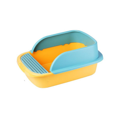 Kaķu pakaišu kaste paaugstina daļēji atvērtas tualetes mājdzīvnieku tīrai smilšu kastei ar bezmaksas lāpstu Kaķu elpojošs kaķu mājas kaķu piegādātāji