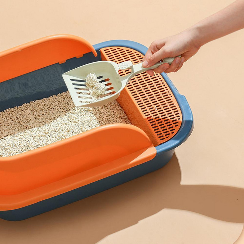 Kaķu pakaišu kaste paaugstina daļēji atvērtas tualetes mājdzīvnieku tīrai smilšu kastei ar bezmaksas lāpstu Kaķu elpojošs kaķu mājas kaķu piegādātāji
