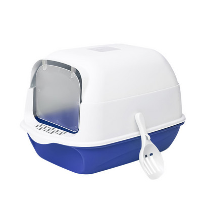 Kutija za mačji pijesak Zatvoreni pješčanik Clean Kitty House Plastična posuda za mačji pijesak Zaštita od prskanja Posuda za mačke sa žlicom Posuda za kućne ljubimce WC