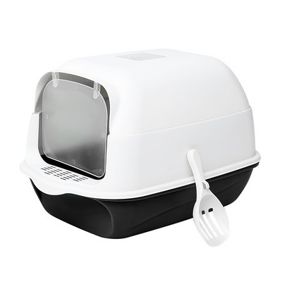 Kutija za mačji pijesak Zatvoreni pješčanik Clean Kitty House Plastična posuda za mačji pijesak Zaštita od prskanja Posuda za mačke sa žlicom Posuda za kućne ljubimce WC