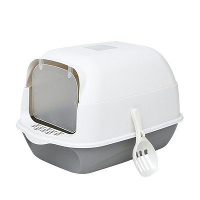 Kutija za mačji pijesak Zatvoreni pješčanik Clean Kitty House Plastična posuda za mačji pijesak Zaštita od prskanja Posuda za mačke sa žlicom Posuda za kućne ljubimce WC