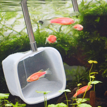 18-53 см гъвкав аквариум, прибираща се 3D мрежа от неръждаема стомана, джобна мрежа за улов на скариди, кръгла квадратна мрежа за почистване на аквариум