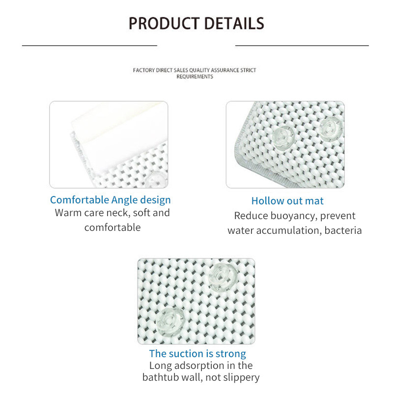 SPA vannas spilvens, mīksts, biezināts galvas balsta vannas spilvens ar atzveltnes piesūcekni Kakla spilvens Vannas istabas piederumi