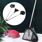 Akvarij na uvlačenje 3D štap od nehrđajućeg čelika Fishnet Pocket Podesiva mreža za hvatanje škampa za čišćenje akvarija Mreža za ribolov