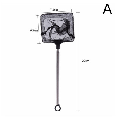 Akvarij na uvlačenje 3D štap od nehrđajućeg čelika Fishnet Pocket Podesiva mreža za hvatanje škampa za čišćenje akvarija Mreža za ribolov