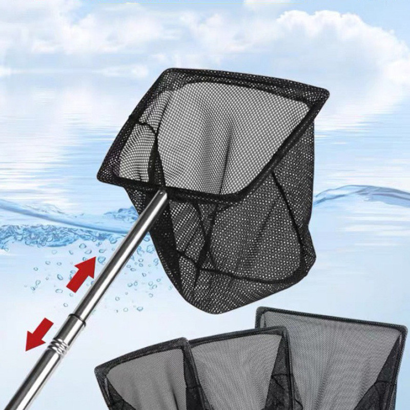 Akvarij na uvlačenje 3D štap od nehrđajućeg čelika Fishnet Pocket Podesiva mreža za hvatanje škampa za čišćenje akvarija Mreža za ribolov
