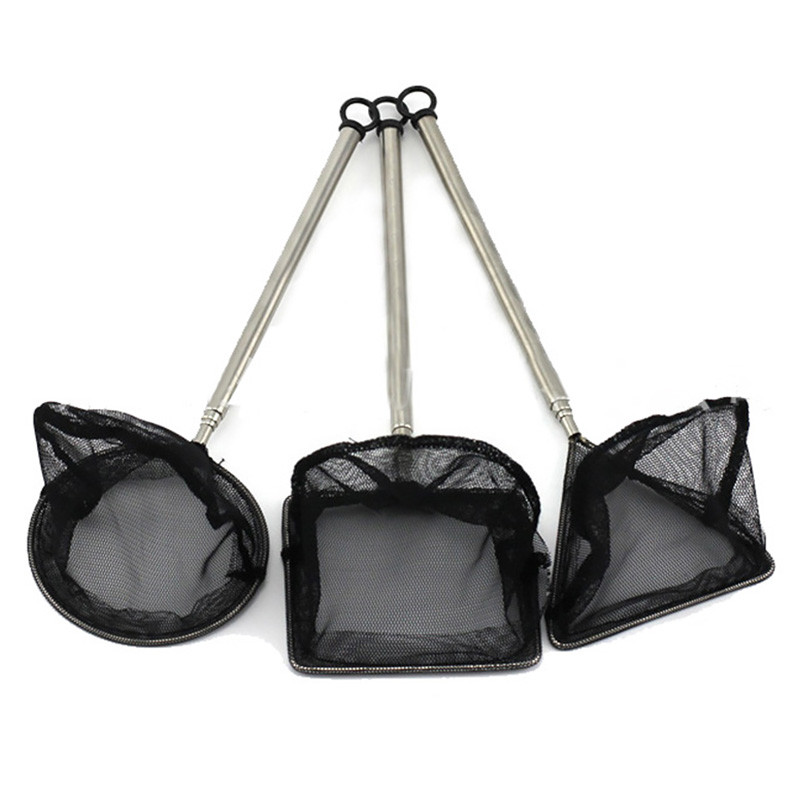 Akvarij na uvlačenje 3D štap od nehrđajućeg čelika Fishnet Pocket Podesiva mreža za hvatanje škampa za čišćenje akvarija Mreža za ribolov