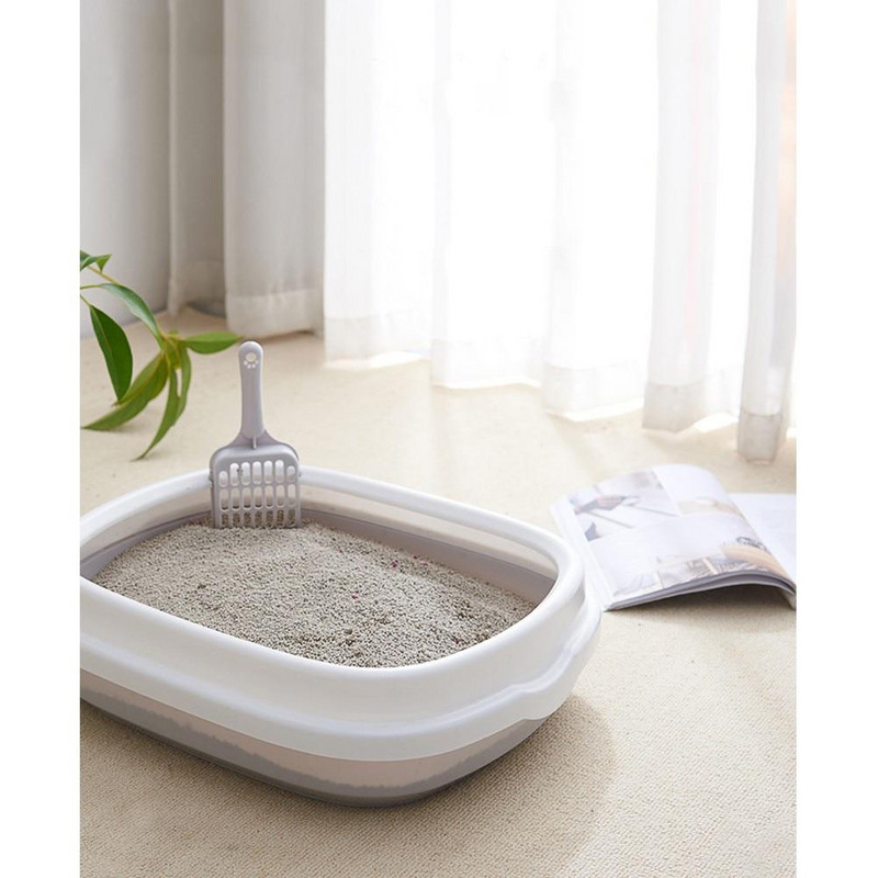1 set WC za kućne ljubimce Noćna posuda Kutija za mačji pijesak Posuda za pse mačke s lopaticom WC pribor Teddy Pseći WC protiv prskanja Kućni plastični pješčanik