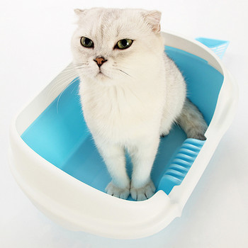 Κουτιά απορριμμάτων γάτας Κουτιά λεκάνης τουαλέτας Προμήθειες Μεγάλα γατάκια γάτες που κοσκινίζουν καλυμμένα υψηλού καθαρισμού Ανοιχτό τηγάνι αυτοκλειόμενο εσωτερικό γατάκι