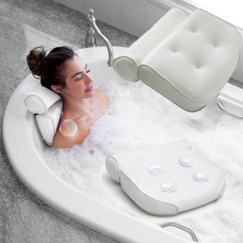 Bath Tub Spa Неплъзгаща се омекотена вана Spa възглавница Възглавница за облегалка за глава за вана с вендузи за врата и гърба Консумативи за баня