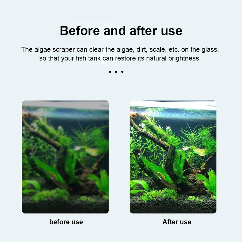 Akvārija aļģu skrāpju tvertņu tīrīšanas rīks Nerūsējošā tērauda alumīnija sakausējuma materiāls zivju tvertnes daudzfunkcionāls tīrīšanas rīku komplekts