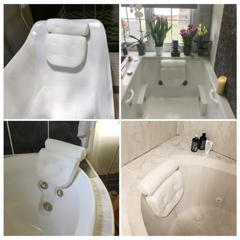 SPA Jastuk za kupanje Kad Naslon za glavu Vakumski jastuk Jastuk s vakuumskim čašicama Potpora za vrat i leđa Kupaonski pribor