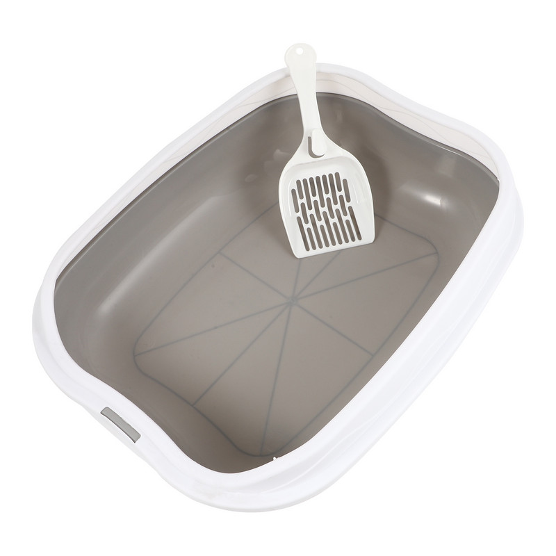 Pakaišu kaste kaķim mājdzīvnieku tualete pret pannām šļakatām kaķēniem kaķiem podiņa apmācība gultas trauka izlietnes sāniem atvērta augsta, nepielīpoša suņu tualete