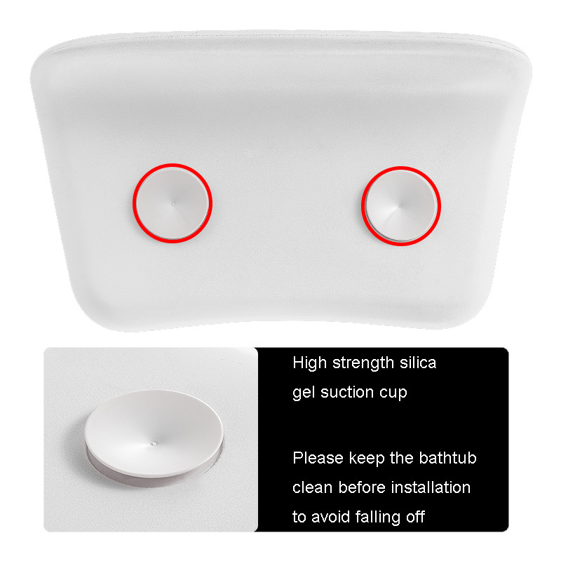 SPA jastuk od visokoelastičnih vlakana za kadu Silikonski vakuumski naslon za glavu Neklizajući vodootporni jastuk za vrat i leđa Naslon za glavu za kadu