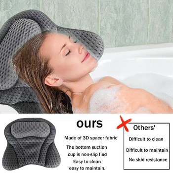 3D μαλακό μαξιλάρι μπάνιου μασάζ πεταλούδας με λαιμό αναρρόφησης SPA Relaxing Cups Εργαλείο Μπανιέρα Μπανιέρα Spongy Cushion Back X9T3