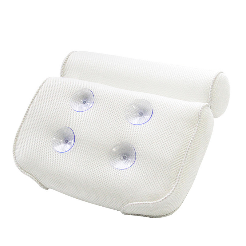 3D sieta vannas spilvens Spa spilvena galvas balsts ar 6 piesūcekņiem vannas spilvenu