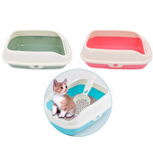 Poluzatvorena kutija za mačji pijesak s lopatom, plastične mačke, toalet za mokrenje, visoka ograda, odvojiva noćna posuda za kućne ljubimce, mače, štene, čista kašičica
