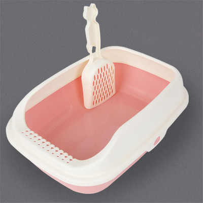 Poluzatvorena kutija za mačji pijesak s lopatom, plastične mačke, toalet za mokrenje, visoka ograda, odvojiva noćna posuda za kućne ljubimce, mače, štene, čista kašičica