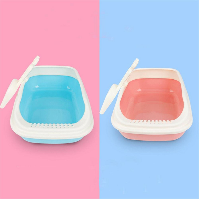 Poluzatvorena kutija za mačji pijesak s lopatom, plastične mačke, toalet za mokrenje, visoka ograda, odvojiva noćna posuda za kućne ljubimce, mače, štene, čista kašičica