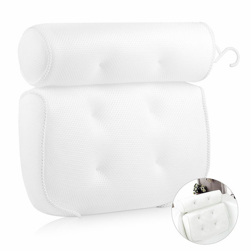 Spa protuklizni jastuk za kadu 3D mrežasti jastuk za kadu Jastuk za naslon za glavu s vakuumskim čašicama Potpora za vrat i leđa Jastuk za odmor