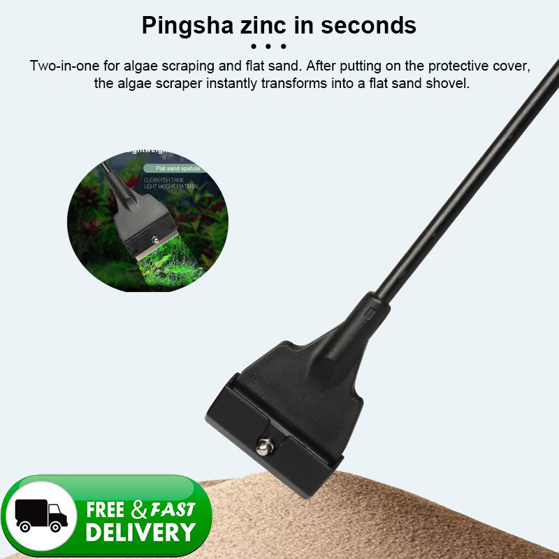 Akvārija zivju tvertnes aļģu noņemšanas līdzeklis nerūsējošā tērauda asmens ūdens ūdens augu zāles birstes tīrīšanai, daudzfunkcionāls instrumentu tīrīšanas līdzeklis