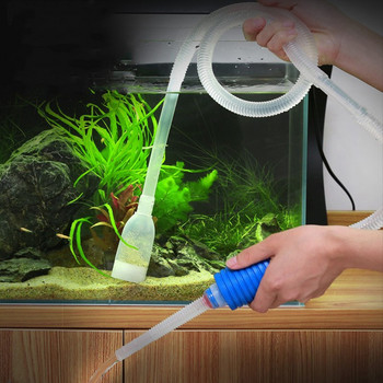 Уред за почистване на чакъл за аквариум Вакуумна ръчна сифонна помпа с филтърна дюза Аксесоари за почистване на аквариума Водна смяна Въздушна помпа