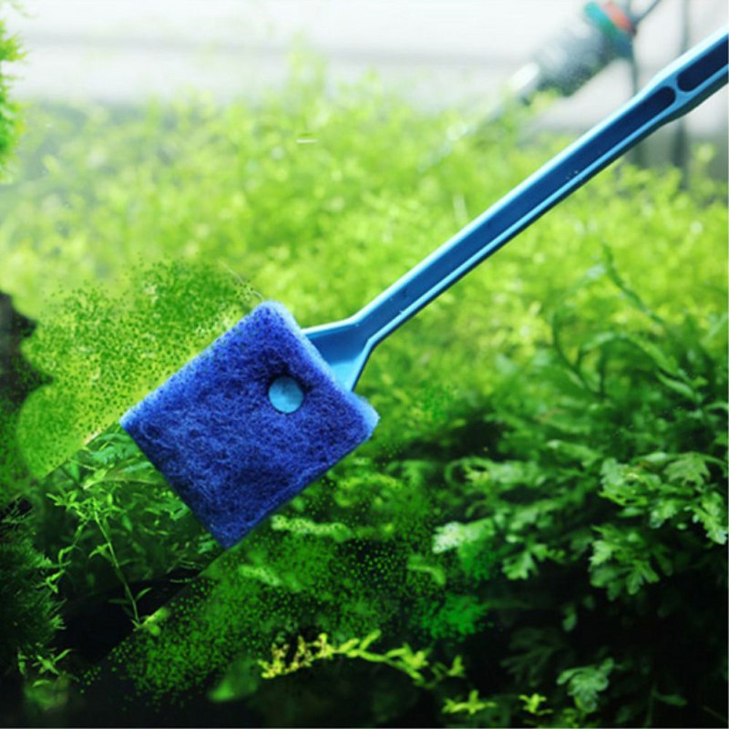 1kom Čistač akvarijskih ribica Strugač za alge Staklo prozora Dvostrana plastična spužva Četka za čišćenje Pribor za akvarij