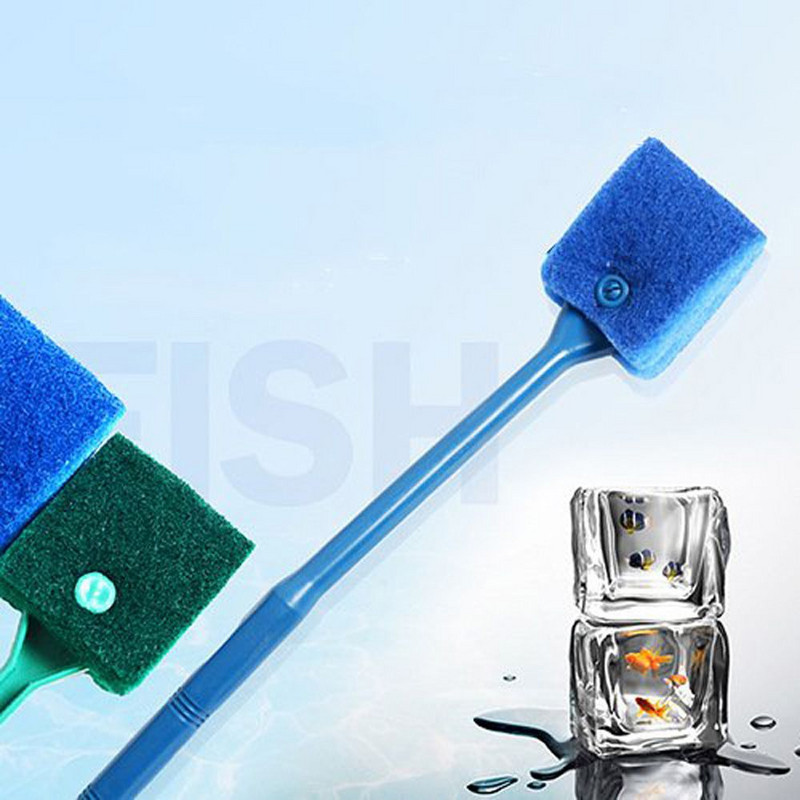 1kom Čistač akvarijskih ribica Strugač za alge Staklo prozora Dvostrana plastična spužva Četka za čišćenje Pribor za akvarij