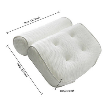 Дишаща 3D мрежеста спа възглавница за баня с вендузи Спа възглавница за баня Мека водоустойчива опора за шията и гърба Аксесоари за баня